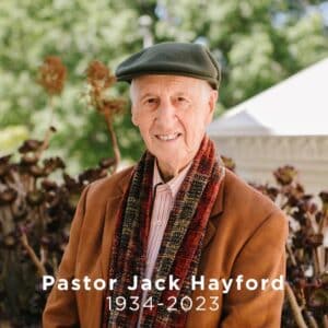 pastor jack hayford headshot with years of birth + death on it