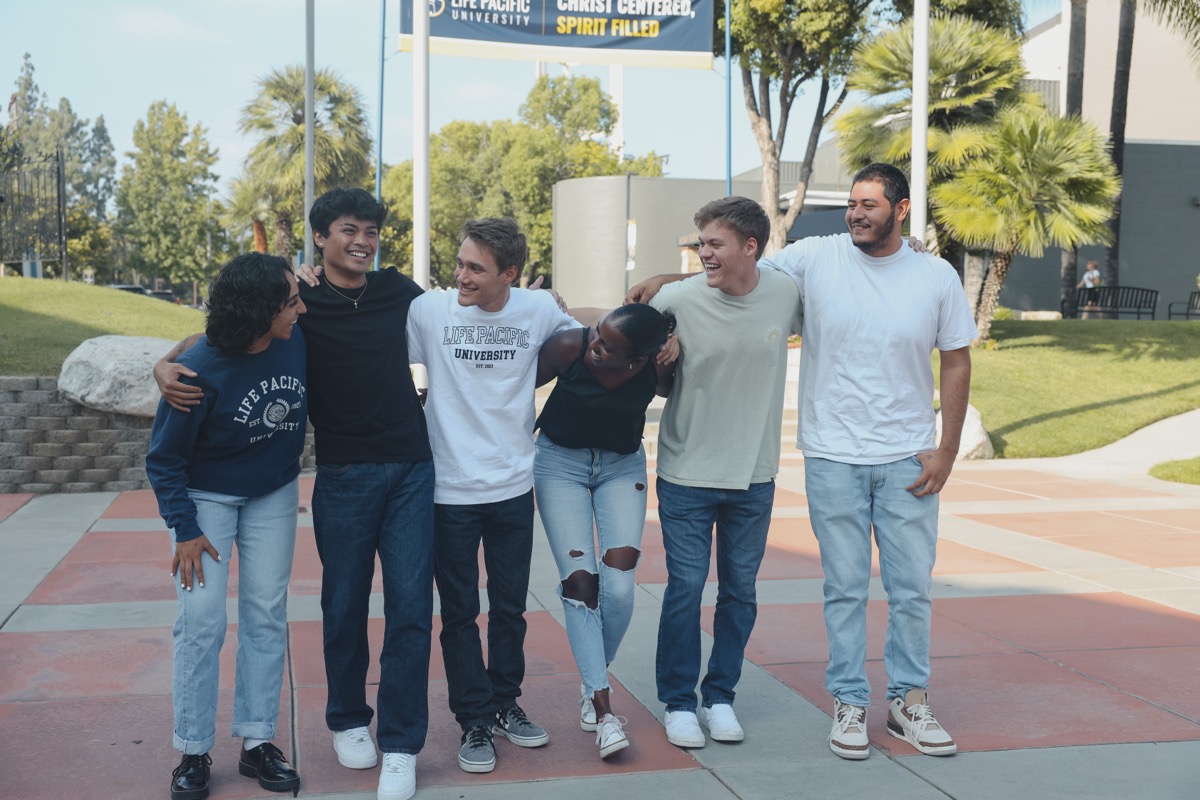 Life Pacific University students on campus