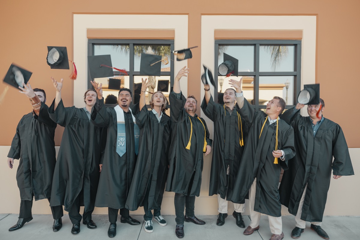 Life Pacific University graduates celebrating together