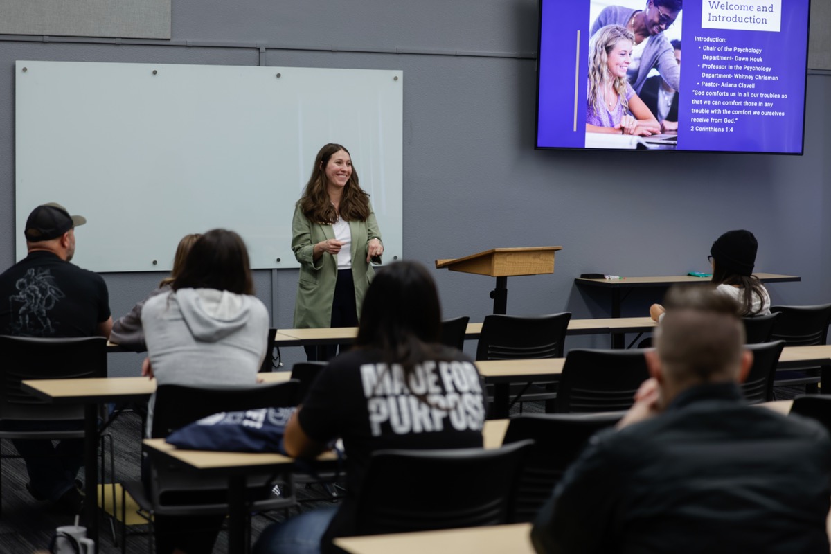 Life Pacific University classroom and instructor