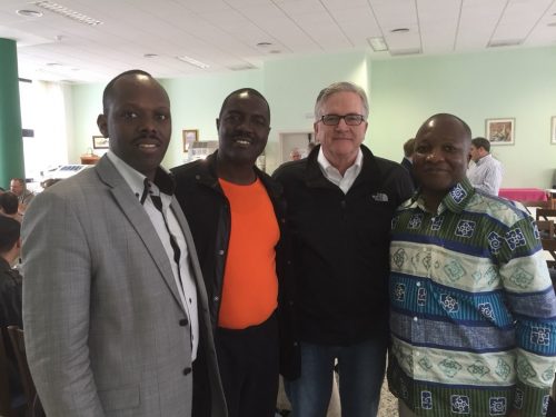 Dr. Glenn Burris with African national leaders of Rwanda, Namibia and Cote D'Ivoire