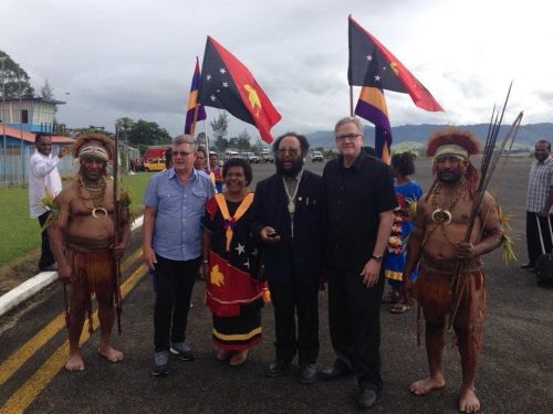Dr. Glenn Burris with Bruce Banton (Australia) and Timothy Tipitap (New Guinea)