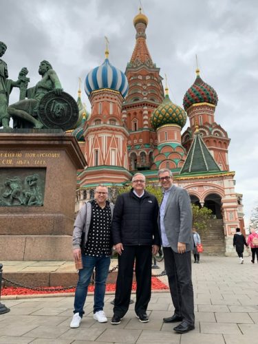 Dr. Glenn Burris with Jonathan Hall  Steve Cecil in Russia